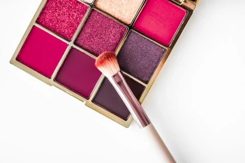 Eye shadow palette on marble background, make-up and cosmetics product for lu Stock Photos