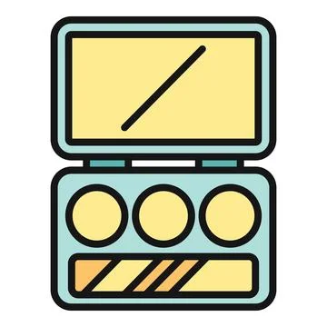 Eye shadow palette opening with mirror and colors Stock Illustration