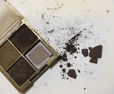 Eye shadow palette put on background,show texture and brown color shade of .. Stock Photos