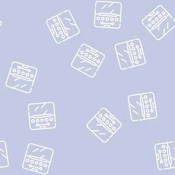 Eye shadow set line vector seamless pattern Illustrazione stock