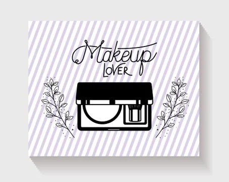Eye shadows make up in floral frame Ilustração Stock
