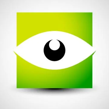 Eye shape over square - Eye icon, eye logo Stock Illustration