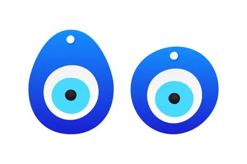 Eye-shaped amulet in flat style. Superstition symbol. Traditional eye shaped Stock Illustration