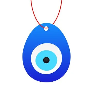 Eye-shaped amulet in flat style. Superstition symbol. Traditional eye shaped Stock Illustration