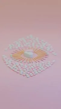 Eye-shaped composition with a broken heart and pastel elements 스톡 일러스트