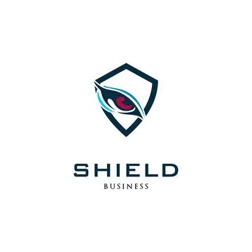Eye Shield Icon Logo Design Template Stock Illustration