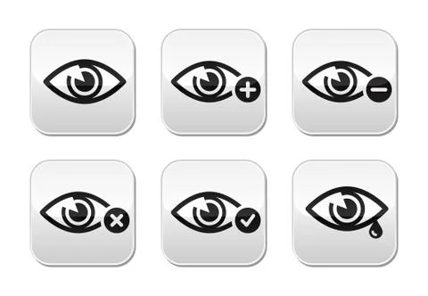 Eye sight buttons set - vector Stock Illustration