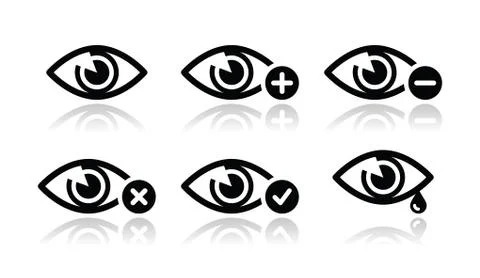 Eye sight icons set - vector Stock Illustration
