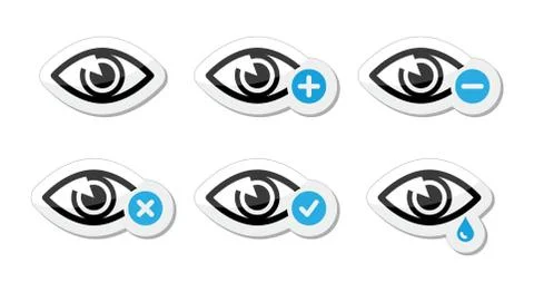 Eye sight icons set - vector Stock Illustration