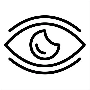 Eye sight line icon vector illustration isolated on white background Stock Illustration