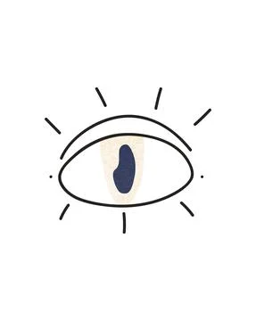 Eye simple hand drawn in trendy style. Modern vector illustration isolated on Stock Illustration
