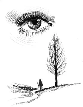 Eye in the sky Illustrazione stock