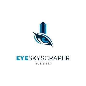 Eye with Skyscraper Icon Logo Design Template イラスト素材