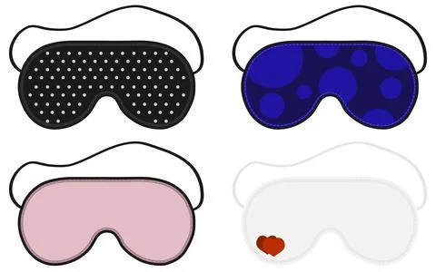 Eye sleep mask vector illustration. Sleep accessory object. Set of sleep Masks 库存插图
