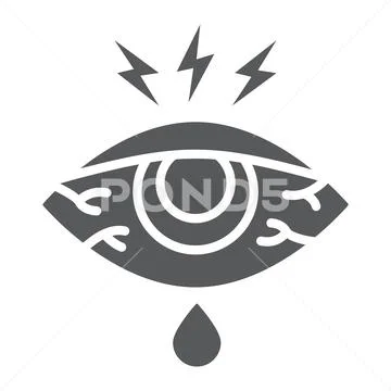 Eye sore glyph icon, body and injure, eye redness sign, vector graphics, a solid Stock Illustration