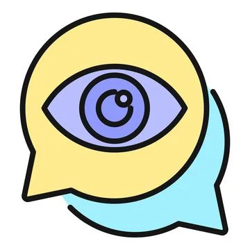 Eye in speech bubble representing observation and communication 库存插图