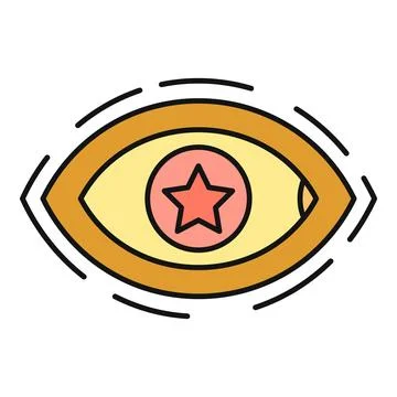Eye with star pupil symbolizing vision and fame Stock-Illustration