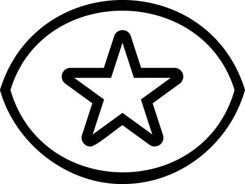 Eye with star visual rating icon Stock Illustration