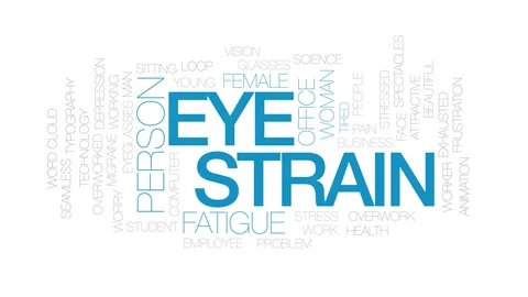 Eye strain animated word cloud. Kinetic typography. Stock Footage 105017873
