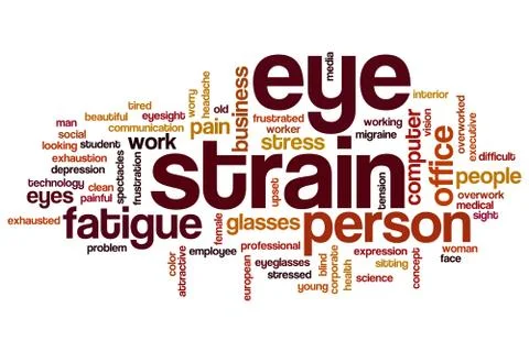 Eye strain word cloud Stock Illustration