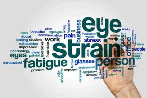 Eye strain word cloud Stock Illustration
