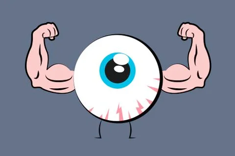 Eye with Strong Arms Stock Illustration