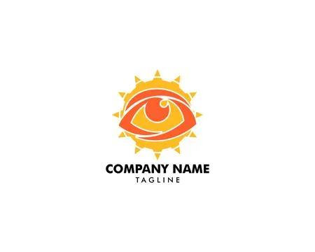 Eye Sun Icon Logo Design Element Stock Illustration