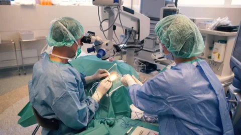 Eye surgery in operating room. Stock Footage 154153369
