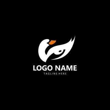 Eye swan logo design vector Illustrazione stock
