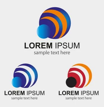 Eye symbol creative tech round vector template. Global world icon Stock Illustration