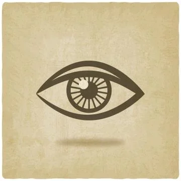 Eye symbol old background Illustrazione stock