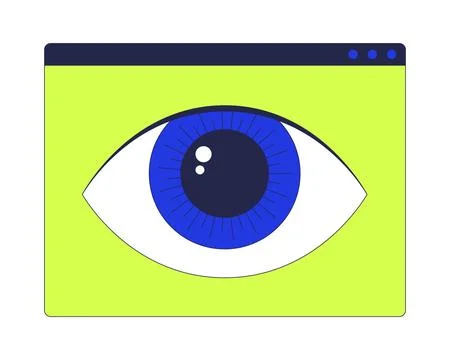 Eye symbol in web interface 2D cartoon object Illustrazione stock