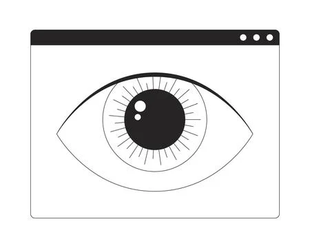 Eye symbol in web interface 2D line object Illustrazione stock