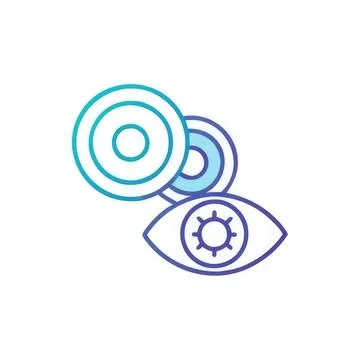 Eye with target and circles icon representing focus and vision Stock Illustration
