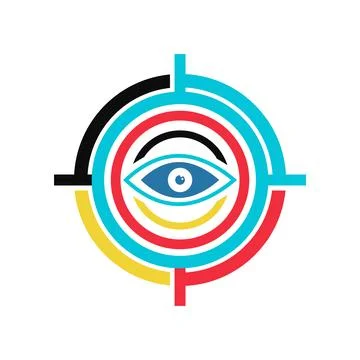 Eye target icon logo design template Stock Illustration