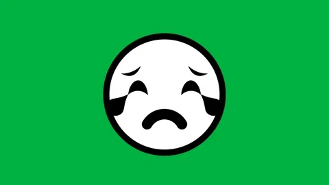 Eye with tear drop emoji animation on green screen Stockbeeldmateriaal 270451089
