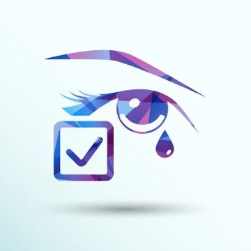 Eye with tears vector illustration isolated sign symbol icon Stock Illustration