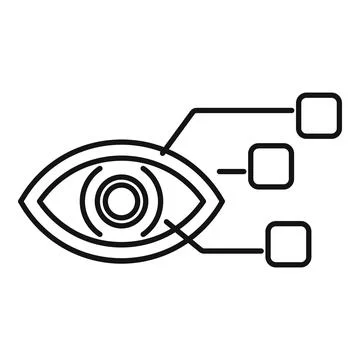Eye tech overview icon outline vector. Breakdown solitary 스톡 일러스트