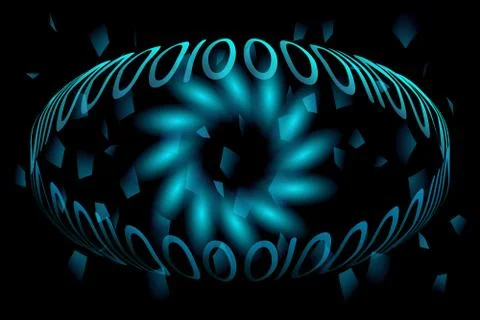 Eye technology concept abstract vector cryptographic illustration Stock Illustration