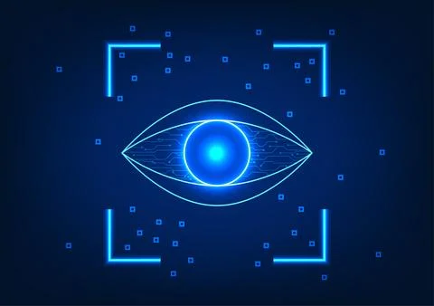 Eye technology scanning data security technology that identifies and assess.. 스톡 일러스트