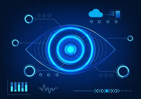 Eye technology with scanning technology information. Refers to the use of t.. Stockillustratie