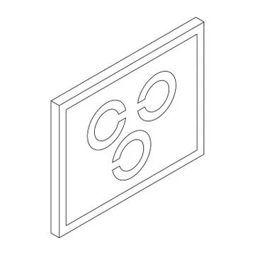 Eye test chart icon, isometric 3d style 스톡 일러스트