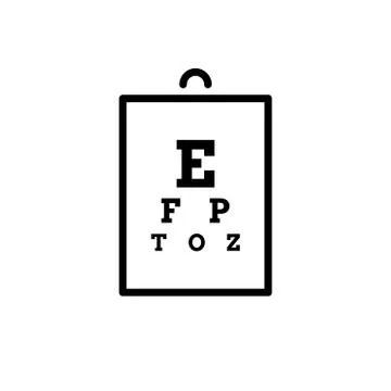 Eye test chart line art icon, Outline, linear vector Stock Illustration