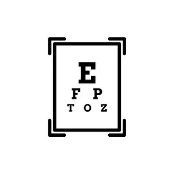 Eye test chart line art icon, Outline, linear vector Stock Illustration