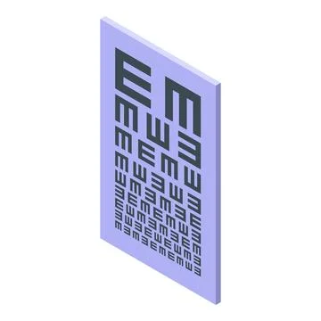 Eye test chart showing decreasing letter e for measuring visual acuity Stock Illustration