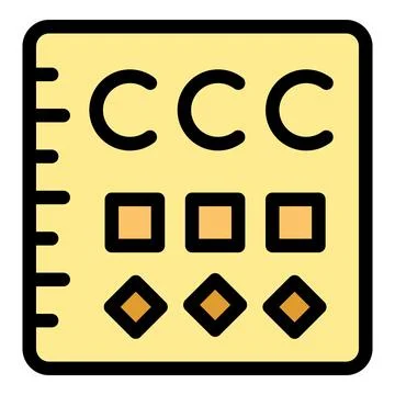 Eye test chart showing decreasing size of symbols for measuring visual acuity Stock Illustration