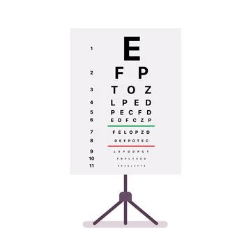 Eye test chart table isolated on white background イラスト素材