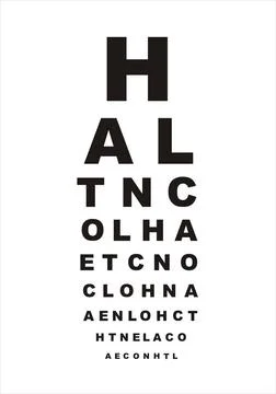 Eye test chart vector eye test chart with letters on white background Copy... Stock Photos