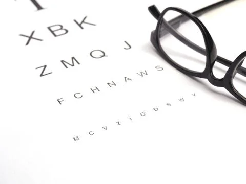 Eye test concept with test sheet Stock Photos