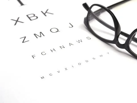 Eye test concept with test sheet, health care concept Stock Photos